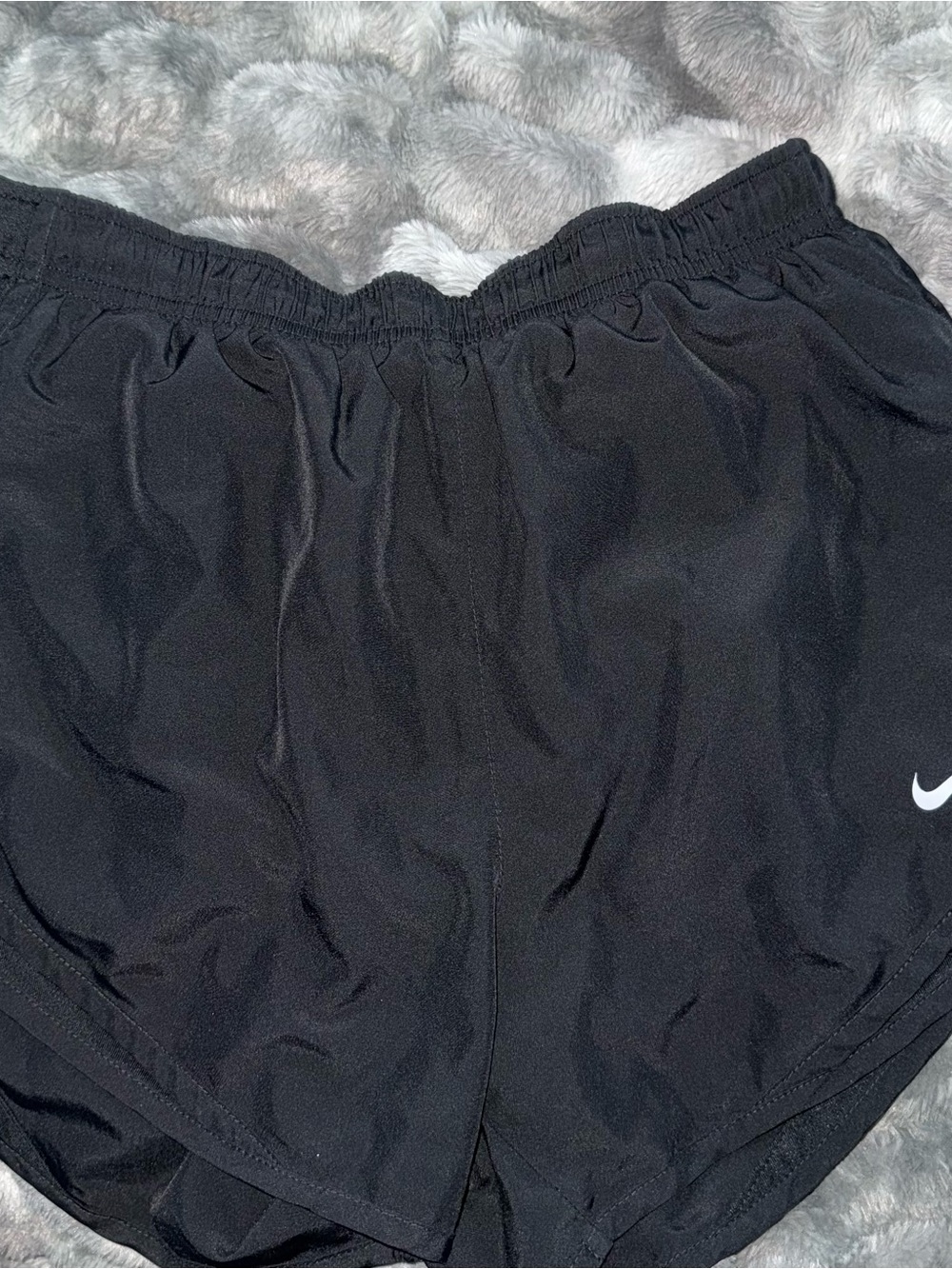 Nike Black Athletic Shorts with White Swoosh